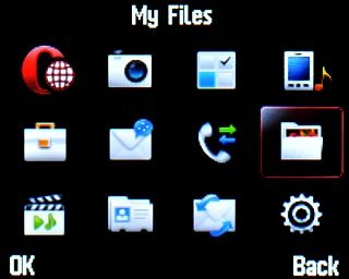 Scroll to My Files and press the Navigation key.