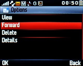 Scroll to Forward and press the Navigation key.