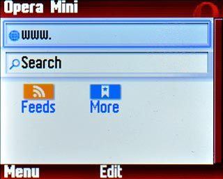 Highlight the address bar at the top of the display and press the Navigation key.