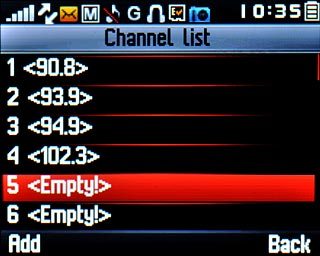 Highlight the required position on the list and press the Navigation key.