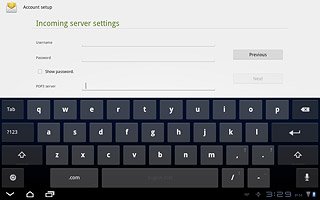 Press the field next to POP3 server and key in the name or IP address of your email provider's incoming server.