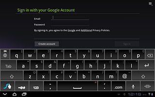 Press the field next to Email and key in the username for your Google account.