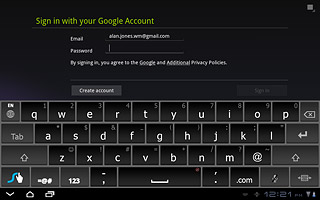 Press the field next to Password and key in the password for your Google account.