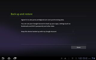 Press the box next to Keep this device backed up with my Google Account to turn the function on or off.
