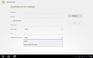Press the required setting.