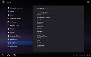Press the required time zone.