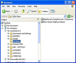 Go to the required folder in your computer's file system.