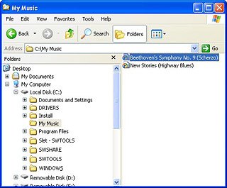 Highlight the required audio file and move or copy it to your device.