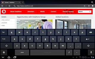 Key in the address of the required web page and press arrow right.