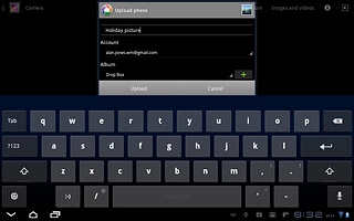 Key in text for the picture.Press Upload.