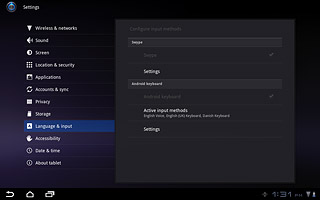 To turn word suggestion for the Android™ keypad on or off:Press Settings below Android keyboard.
