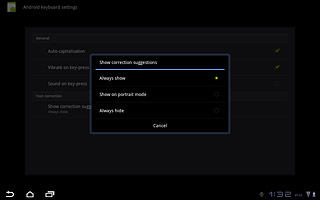 Press Always show, Show on portrait mode or Always hide.