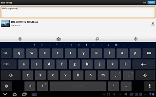 Key in text for the picture.Press Tweet.