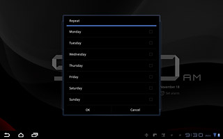 Press the required days to select them.