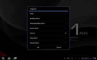 Press the different alarm tones to listen to them.