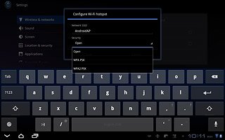 Press the required setting.