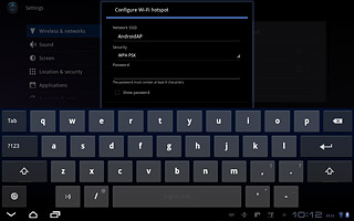 Press the field below Password.Key in the required password.