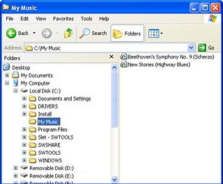Go to the required folder in your computer's file system.