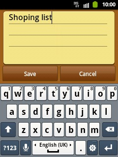 Write the required text and press Save.