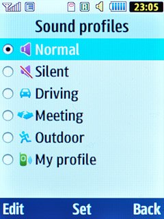 Highlight the active profile and press Edit.