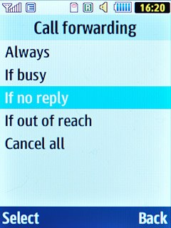 If you chose If no reply in step 2, you need to select a delay for the divert: