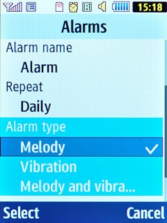 Highlight Melody, Vibration or Melody and vibration and press the Navigation key.