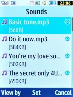 Highlight the different alarm tones to listen to them.