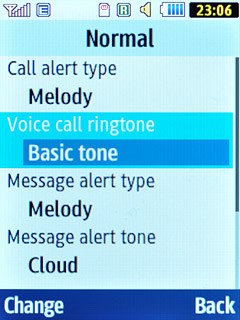 Scroll to Voice call ringtone and press the Navigation key.
