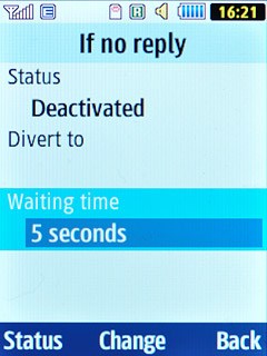 Scroll to Waiting time and press the Navigation key.