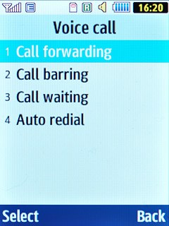 Scroll to Call forwarding and press the Navigation key.