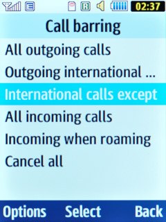 International calls except home