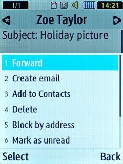 Scroll to Forward and press the Navigation key.