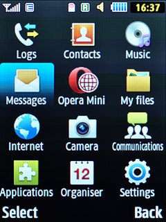 Scroll to Messages and press the Navigation key.