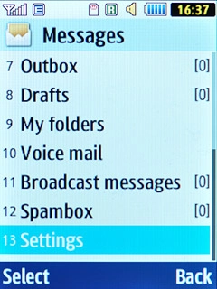 Scroll to Settings and press the Navigation key.