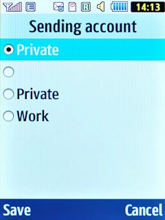 Highlight the required email account and press the Navigation key.