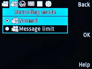 Highlight Normal or Message limit and press the Navigation key.