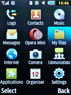 Scroll to My files and press the Navigation key.