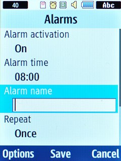 Scroll to Alarm name and key in a name.