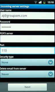 Press the drop down list below Security type.