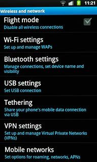 Press Mobile networks.