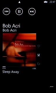To go to the previous audio file:Press arrow left.
