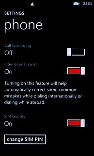 Press the indicator next to SIM security.