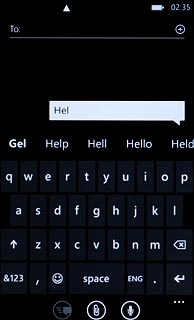 Press the required word to insert it.