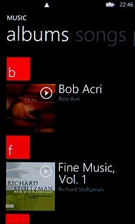 Press the album cover and follow these instructions to see your options when using the music player.