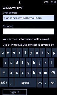 Press the field below Password and key in your password.