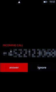 Press ignore to reject a call.
