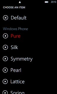 Press the playback icon next to the different ring tones to hear them.