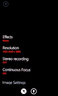 Press the video light icon.