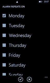 When the box next to a day is ticked (V), the day is selected.