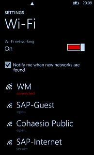 Press the indicator next to Wi-Fi networking to turn on the function.